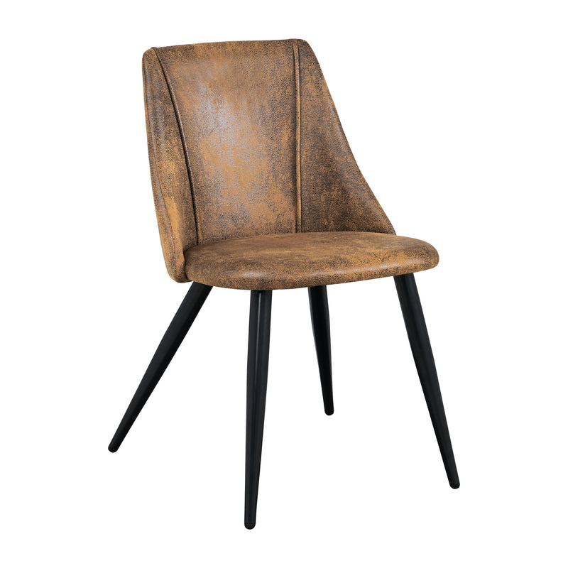 SMEG SUEDE Chaises de salle à manger avec pattes en métal - Brun