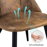 SMEG SUEDE Chaises de salle à manger avec pattes en métal - Brun