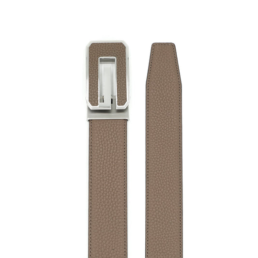 Siena Ceinture classique en cuir de vachette première couche avec boucle automatique - Acier Kaki