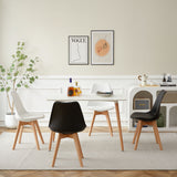 TULIP PP Chaise de salle à manger avec pied en hêtre - Noir et Blanc