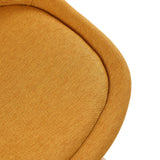 TULIP Tissu Chaise de salle à manger avec pied en hêtre - Gris/Jaune