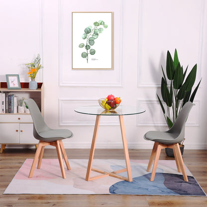 TULIP PP Chaise de Salle à Manger Pieds en Hêtre - Noir/Blanc/Gris