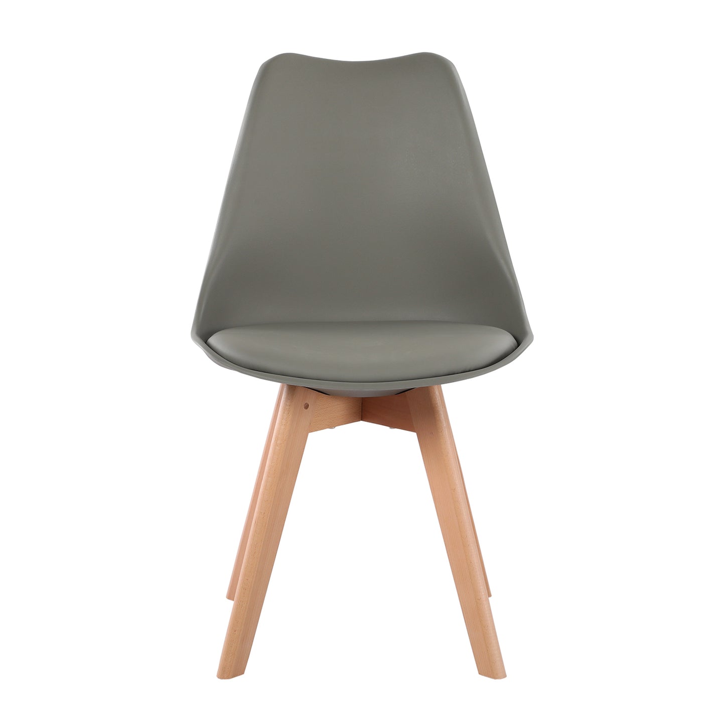 TULIP PP Chaise de Salle à Manger Pieds en Hêtre - Noir/Blanc/Gris