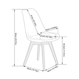 TULIP Chaise de salle à manger en daim noir avec pied en hêtre - Gris foncé/Marron