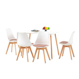 TULIP PP Chaise de salle à manger avec pied en hêtre - marron/rose/vert/bleu clair/orange/bleu foncé/rouge/vert clair/jaune/noir/cactus/gris/bleu ciel