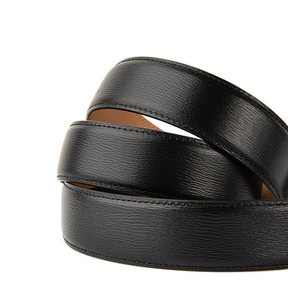 Tivoli Ceinture en cuir de vachette avec boucle automatique en acier, Couleur Pistolet en Sourdine, Jaune Kaki